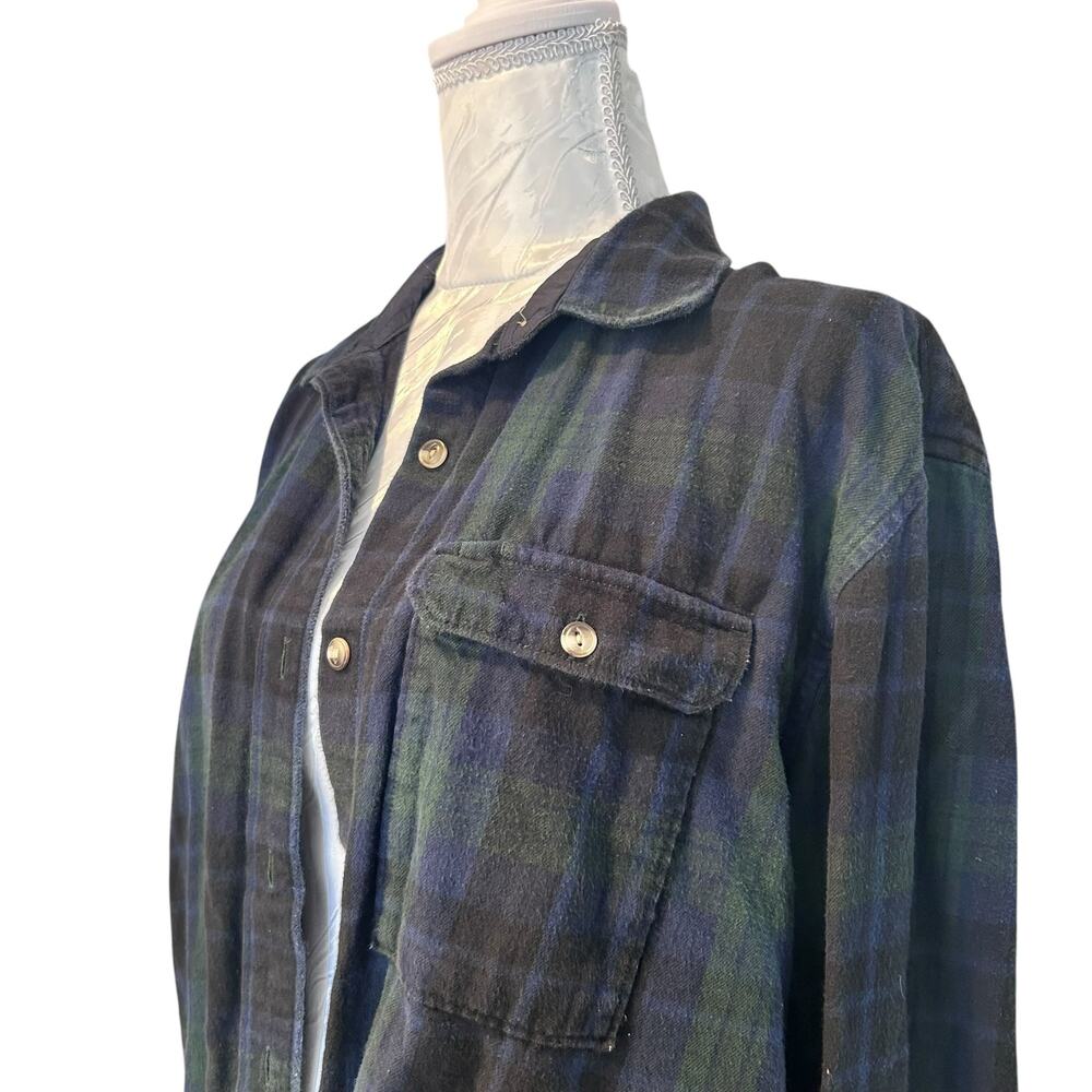 The North Face Button Down Shirt Large Blue Green Plaid Outdoor Hiking Casual - Picture 12 of 16